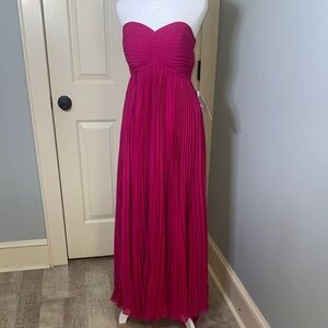 Elegant Pink Strapless Maxi Dress